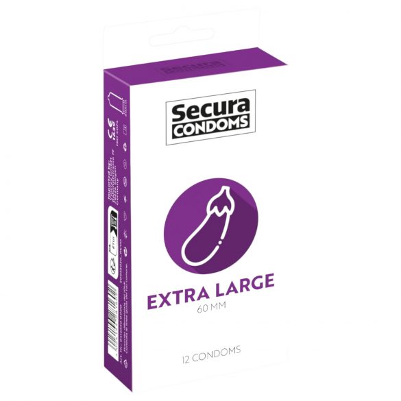 Secura Aubergine - Préservatif extra large - 60mm (12 pièces)