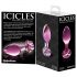 Icicles No. 48 - plug anal en verre fleuri (rose)