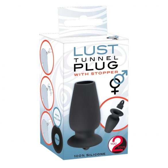 You2Toys - Tunnel de plaisir - Dildo anal creux avec bouchon (noir)