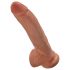 King Cock 9 gode avec testicules (23 cm) - marron