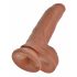 King Cock 9 gode avec testicules (23 cm) - marron