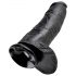 King Cock 12 grand godemichet avec testicules (30 cm) - noir