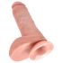 King Cock 8 dildo avec testicules (20 cm) - couleur naturelle