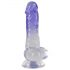 Crystal Clear - Gode à ventouse avec testicules - 19,5 cm (transparent-violet)