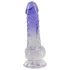 Crystal Clear - Gode à ventouse avec testicules - 19,5 cm (transparent-violet)