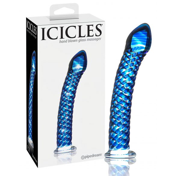 Icicles No. 29 - spirale, gode en verre bleu