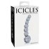 Icicles No. 66 - gode en verre incurvé avec boules (translucide)