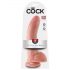 King Cock 9 - grand godemiché à ventouse avec testicules (23cm) - naturel