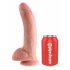 King Cock 9 - grand godemiché à ventouse avec testicules (23cm) - naturel