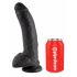 King Cock 9 - grand godemiché à ventouse avec testicules (23cm) - noir