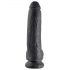 King Cock 9 - grand godemiché à ventouse avec testicules (23cm) - noir