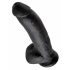 King Cock 9 - grand godemiché à ventouse avec testicules (23cm) - noir