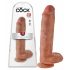 King Cock 11 - godemichet à ventouse avec testicules (28 cm) - couleur peau foncée