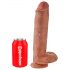 King Cock 11 - godemichet à ventouse avec testicules (28 cm) - couleur peau foncée