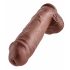 King Cock 11 - grand gode ventouse avec testicules (28 cm) - marron