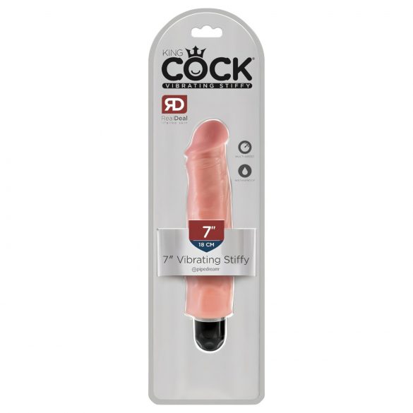 King Cock 7 Stiffy - vibromasseur réaliste et étanche (18 cm) - naturel