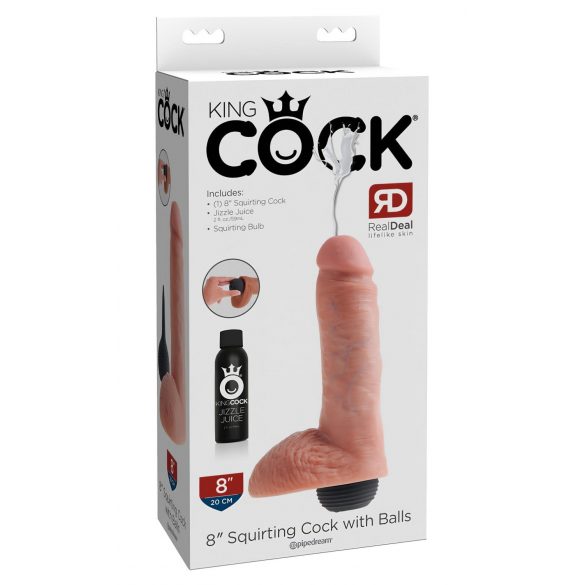 King Cock 8 - Gode réaliste éjaculateur (20cm) - Naturel