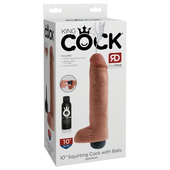 King Cock 10 - godemichet réaliste ejaculateur (25 cm) - naturel