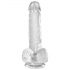 King Cock Clear 6 - petit godemichet à ventouse avec testicules (15 cm)