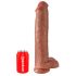 King Cock 15 - dildo géant avec ventouse et testicules (38 cm) - naturel foncé