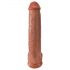 King Cock 15 - dildo géant avec ventouse et testicules (38 cm) - naturel foncé