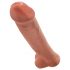 King Cock 15 - dildo géant avec ventouse et testicules (38 cm) - naturel foncé