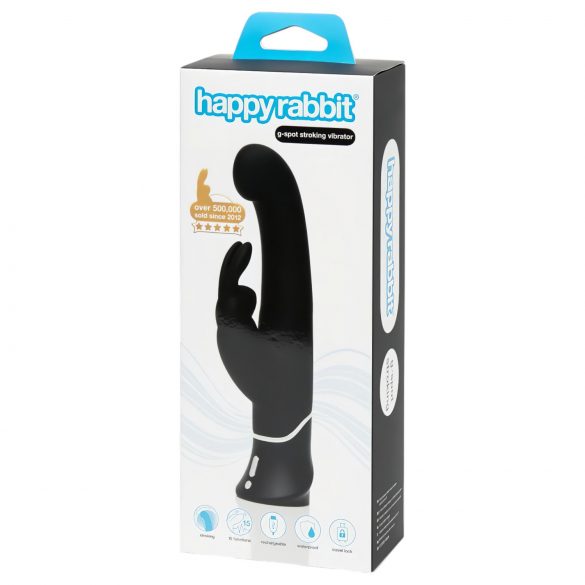 Happyrabbit G-spot - vibreur rechargeable avec stimulateur de clitoris (noir)