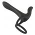 Black Velvet - vibromasseur duo et anneau pénien rechargeable 2 en 1 (noir)