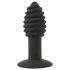 Torsade Velours Noir - vibromasseur anal en silicone rechargeable (noir)