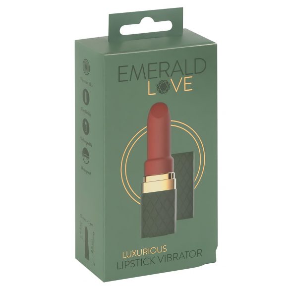 Emerald Love - rouge à lèvres vibrant rechargeable et étanche (rouge)