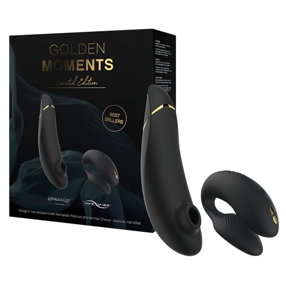 Womanizer Moments Dorés 2 - stimulateur de clitoris et vibromasseur pour couple (noir)