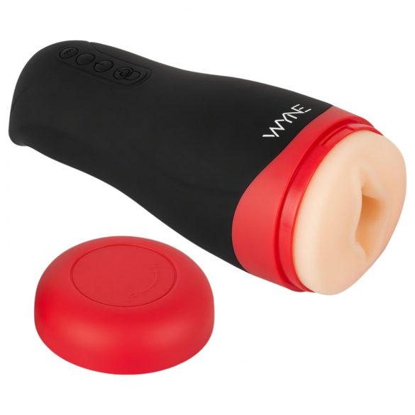 WYNE 01 - Masturbateur Noir Chauffant, Vibrant et Aspiro-rechargeable