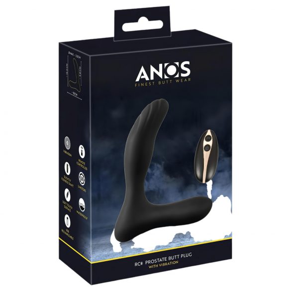 ANOS RC - stimulateur de prostate vibrant avec télécommande et batterie rechargeable (noir)