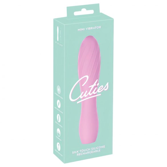 Cuties Mini 3 - vibromasseur nervuré rechargeable et étanche (rose)