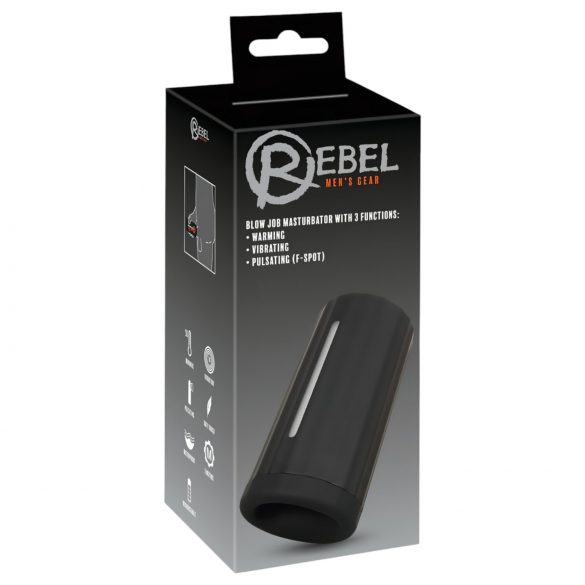 Rebel Blow Job - masturbateur rechargeable à 3 fonctions (noir)