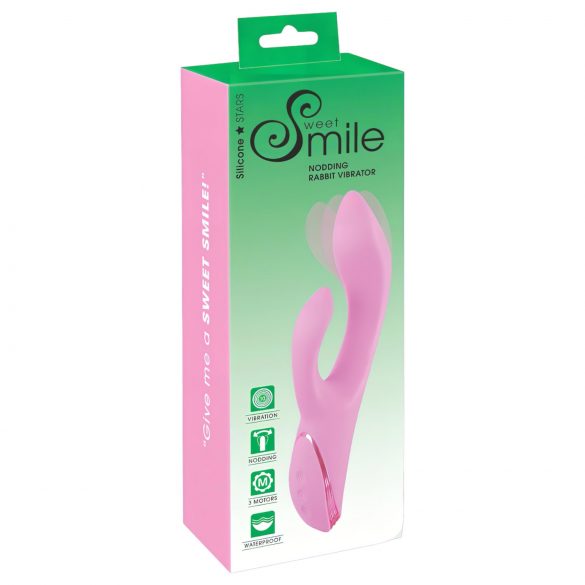 SMILE Gode vibrant rechargeable avec stimulateur clitoridien (rose)