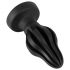 ANOS - plug anal doux nervuré - 7 cm (noir)