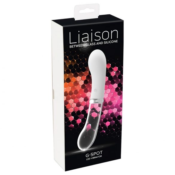 You2toys Liaison - vibromasseur en silicone et verre LED (transparent-blanc)