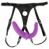 SMILE - Double gode ceinture avec base (violet-noir)