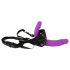 SMILE - Double gode ceinture avec base (violet-noir)