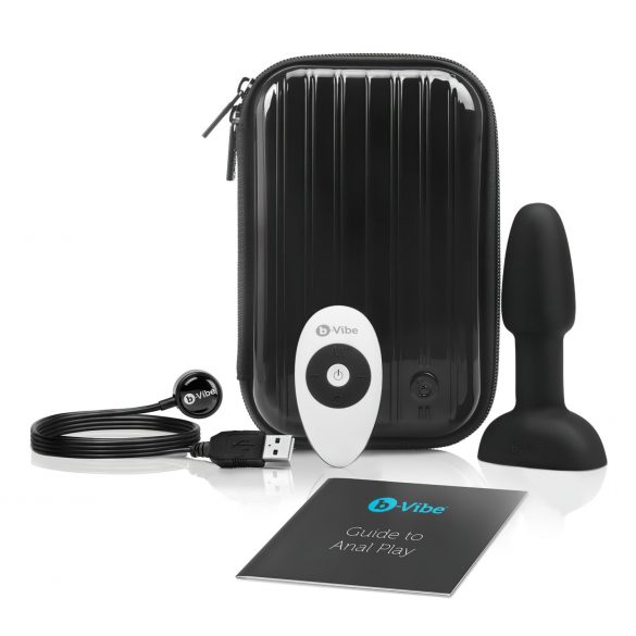 b-Vibe Rimming - vibromasseur anal à perles rotatives (noir)