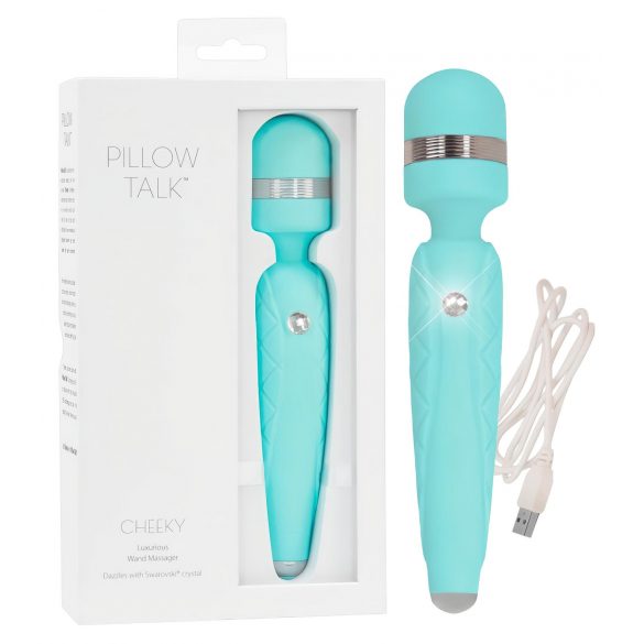 Pillow Talk Cheeky Wand - vibromasseur massant rechargeable (turquoise)