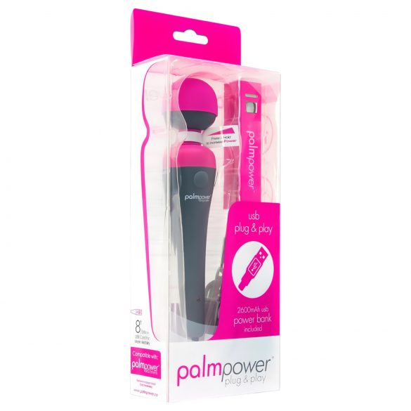 PalmPower Wand - vibromasseur massant avec powerbank (rose-gris)