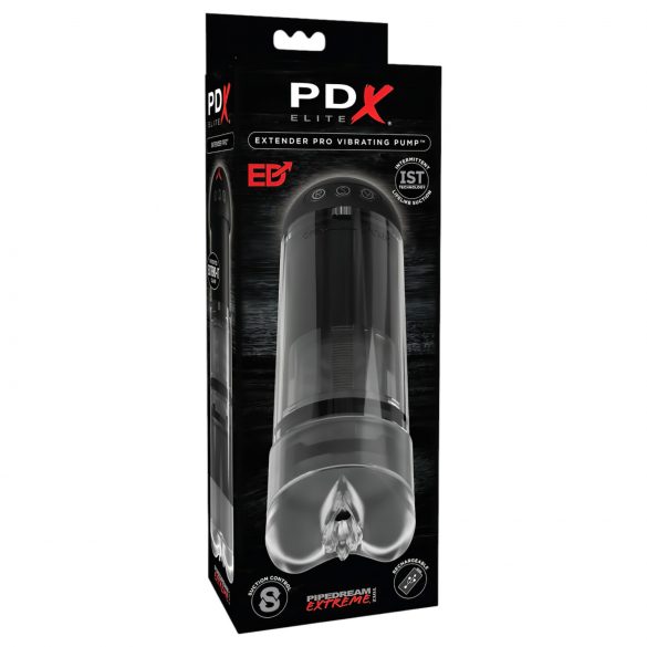 PDX Elite Extender Pro - masturbateur vibrant et suceur rechargeable (noir)