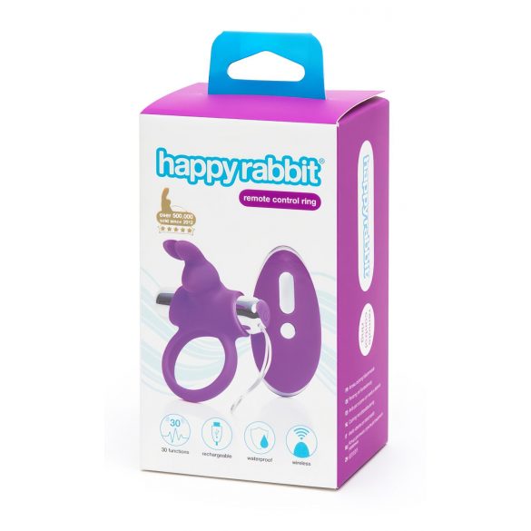 Happyrabbit - anneau pénien rechargeable avec télécommande (violet-argenté)