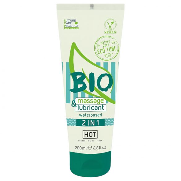 HOT Bio 2EN1 - gel lubrifiant et de massage à base d'eau (200 ml)