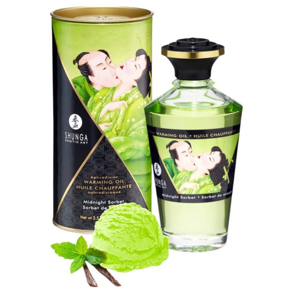 Shunga - huile de massage chauffante - sorbet de minuit (100ml)