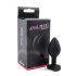 Sunfo - Plug anal en silicone avec bijou cœur (noir-blanc)