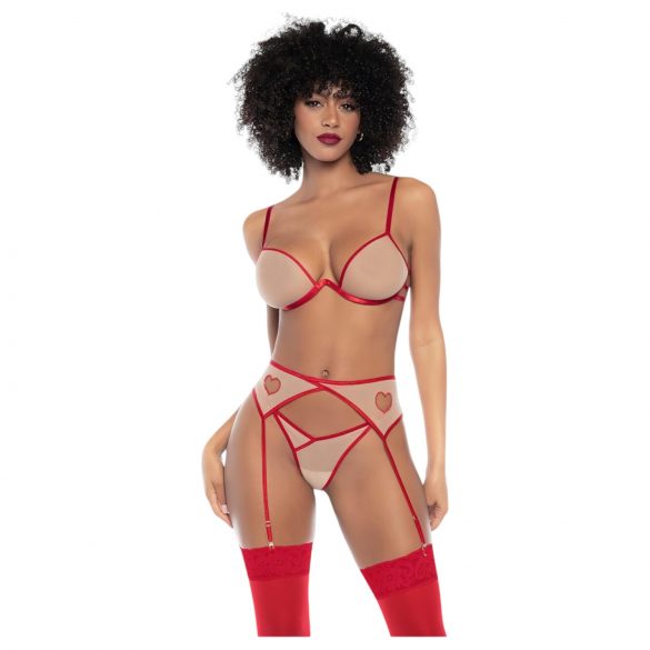 Mapalé - Ensemble soutien-gorge 3 pièces avec découpes (rouge-naturel)