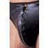 Svenjoyment - tanga homme brillant avec strass et zip (noir)